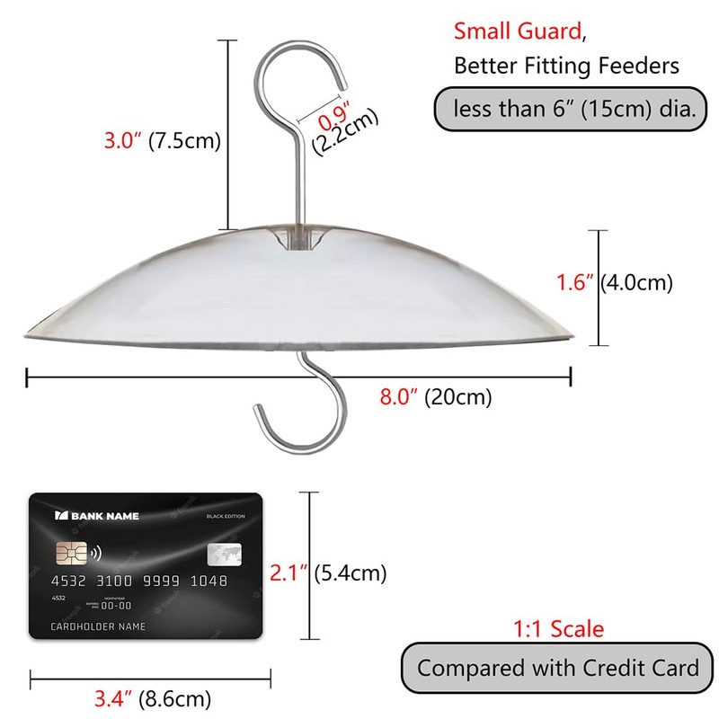 8" Mini Rain Cover for Bird Feeder/House - Clear Small