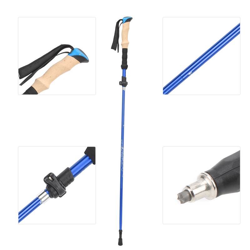 2pcs Foldable Hiking Poles Set Outdoor Walking Climbing Alpenstocks Collapsible