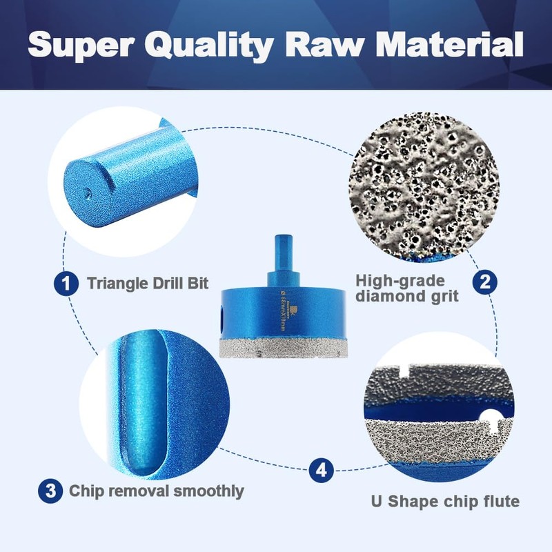 Dry Diamond Core Drill Bit,BRSCHNITT 4 Inch 100mm Diamond Hole