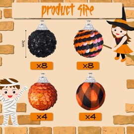 Honoson 24 Pcs Mini Balls Ornaments for Tree, 3 cm/ 1.2 Inch Glitter Small Balls Tree Hanging Baubles Plastic Ornaments for Party Indoor Outdoor Home Tree (Vintage Style)