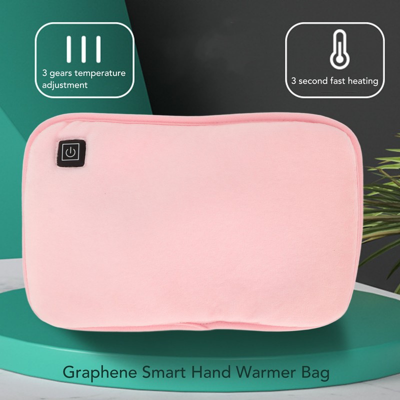 Electric Heated Hand Warmer Soft Cotton Velvet 3 Gears Temperature