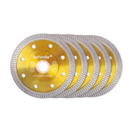 GoYonder 4 Inch Diamond Saw Blade,Super Thin Diamond Saw Blade for Cutting Ceramic Porcelain Tile Granite Marble Suitable for Angle Grinders with 7/8" or 5/8" Arbor 5 PCS