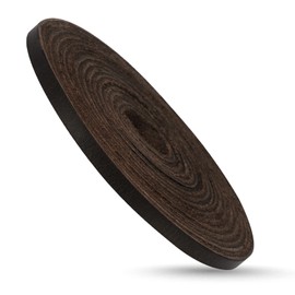 Ringsun 1/8 Inch Wide Flat Leather Strips for Crafts, Leather Shoe Laces Boot Laces Full Grain Leather Straps Cord String for Crafts, Tooling (2mm Thick 72.5 Inches Long Black Coffee)