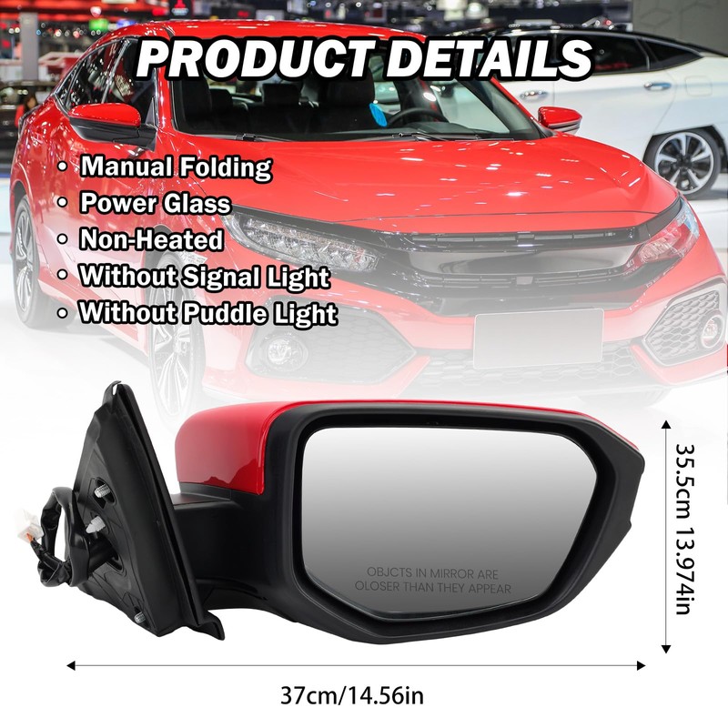MOFOAP Passenger Side Mirror Compatible With 2016 2017 2018 2019