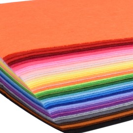 40pcs Coloured Felt Cloth Nonwoven 12 x 12 inches Felt Fabric Sheets DIY Craft Felt Pack (20 * 20cm)