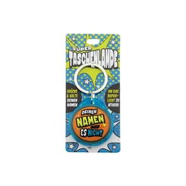 Super torch with title: "Deinen Namen gab es nicht" - Key pendant also for school bags - as a gift - individual with name and saying