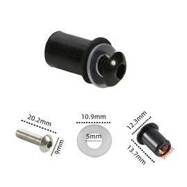 Screen Bolts Set of 10 Wellnut Windshield Screws with Hex Key for Cowl Screen Cowl/Screen Fixing (Black)