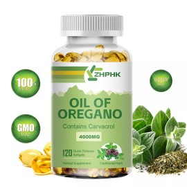 Oregano Oil 4000 mg 240 Softgel Natural Capsules | Contains Carvacrol | by ZHPHK