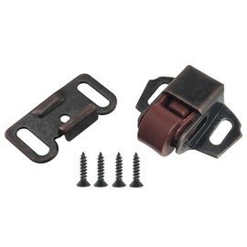 ZZLZX 4PCS Bead Cabinet Door Latch Cabinet Door Roller Clip Snap Lock Switch Clip Wardrobe Fixed Single Wheel Door Latch Flat Bottom Low Leg Door Clip Furniture Door Lock with Screw Antique Red Color