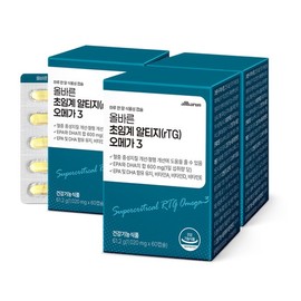 upright Olbarun Supercritical rTG Omega-3 60 Capsules 3 Boxes (Total 180 tablets, 6-month supply) / 올바른 초임계 알티지(rTG) 오메가3 60캡슐 3박스 (총 180정 6개월분)