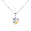 Philip Jones Sterling Silver Aurora Borealis Heart Necklace Created with