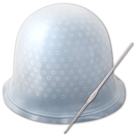 fungoo (Supervised by Active Hairdresser) Highlight Cap, No Drilling Required, Guide to Failure Prevention, Perforated Mesh Cap, Hair Color, Perforated Self Mesh, Hair Color Bowl, Hair Dye Cap (3 Piece Set with Holes)