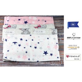 Muslin Cloths - Muslin Nappies - Pack of 6, 70 x 80 cm - Baby Burp Cloths