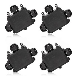 3-Way Cable Connection Box with Quick Connector IP68 3-Way Junction Box Connection Box Power Distributor Waterproof Terminal Box External Distribution Box for Cable Diameter 4 mm - 14 mm Pack of 4
