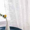 Delien Voile Burnout Curtain with Leaves Pattern, Transparent Curtain with