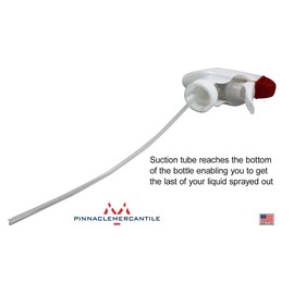 Pinnacle Mercantile USA Made Spray Bottle Nozzle Sprayer Replacement Head Fits 28-400 Plastic Spray Bottles 32 oz Heavy Duty Plastic Pump Set 6