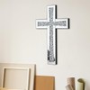 Aeveco Silver Mirrored Wall Cross 15×10 inch, Crystal Crush Diamond