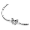 Pulsera Plata S925 Brazalete Mariposa Brillante Compatible Plata 20 Cm