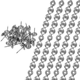sourcing map 6 Pcs Upholstery Tacks Strips, 3.28ft Decorative Nails Strips D11mm Glossy Nail Trims for Furniture Sofa Headboard Chair DIY Crafts with Upholstery Nails, Silver