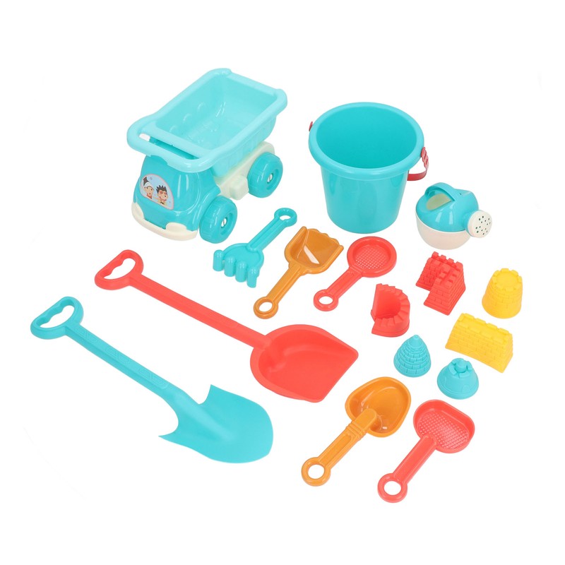16pcs Kids Beach Toys Set Bucket Shovel Rake Sand Model
