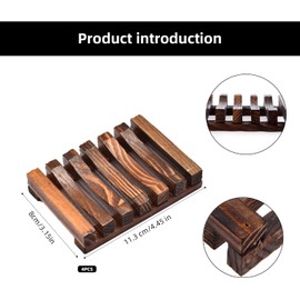 Wooden Soap Dish Soap Holder Soap Case, 4Pcs Wooden Soap Case Holder Wooden Soap Holders,Wooden Soap Dish Soap Saver Holder Soap Tray,Wooden Soap Holder Wooden Soap Saver Soap Holders for Bathroom