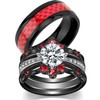 ringheart Couple Rings Black Matching Ring 1.5ct AAA CZ Women