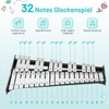 MEDIMALL 32 Notes Glockenspiel Kits, Percussion Xylophone with Adjustable Stand,