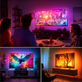 Maylit ICRGB TV LED Backlight, App Control LED Lights for 71-75in TV/Monitor, Music Sync Color Changing TV LED Strip Lights for Home Decor, USB Powered Gaming Accessories Lights for Bedroom Room Decor