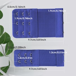 Bigqin Bra Extender, Elastic Bra Extender Extension with 3 Hooks, 2 Hooks, Pack of 10, Black, white, skin colour, red, blue