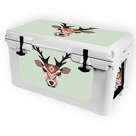 MightySkins (Cooler Not Included) Skin Compatible with RTIC 45 Cooler (2017 Model) - Aztec Deer | Protective, Durable, and Unique Vinyl Decal wrap Cover | Easy to Apply | Made in The USA