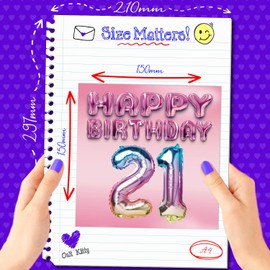 Cult Kitty 21th Birthday Card Women - Women 21st - Daughter 21th Birthday Card, Funny 21th Birthday Cards for Women, Happy 21th Birthday Card