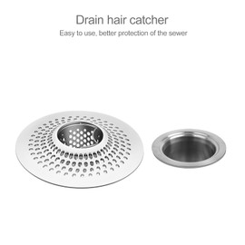 LEKEYE Shower Drain Hair Catcher/Bathroom Drain Cover/Bathtub Drain Strainer/Shower Stall Drain Protector(Pearl Chrome)