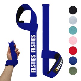 FASTIES Lifting Straps for Strength Training - Gym Lifting Straps for Women & Men - Grip Aids for Weightlifting, Bodybuilding, Fitness - Blue - Deadlift & Deadlift
