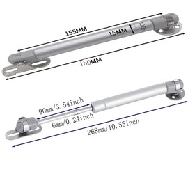 100N/22.5 lb 10" Long Gas Support Cabinet Hinged Safety Lift Support, Lower Closing Lid Support, Down Turn Door Buffer Retractable Cabinet Door Rubber Head Gas Spring Support, Set of 2