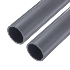 sourcing map PVC Rigid Tube Round Pipe Tubing Hardware Tubing 34mm ID 40mm OD 9" Length Light Grey High Impact for Water Pipe, Crafts, Cable Sleeve 2pcs