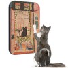 LESISSMER Art Cat Wall-Mountable Scratching Board 16.7x11x1 Inch Cat Wall
