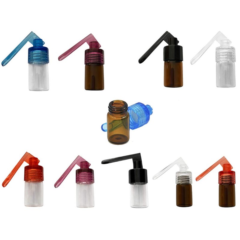 M&M Smartek Sniff Snuff Bottle Dispenser with Spoon (Black/Transparent)