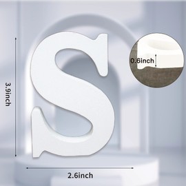 AOCEAN 4 Inch White Wood Letters Unfinished Wood Letters for Wall Decor Decorative Standing Letters Slices Sign Board Decoration for Craft Home Party Projects (S)