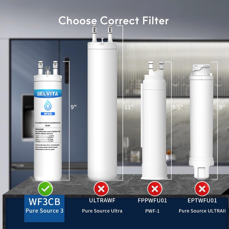 WF3CB Refrigerator Water Filter Compatible with Frigidaire WF3CB Puresource3 242069601