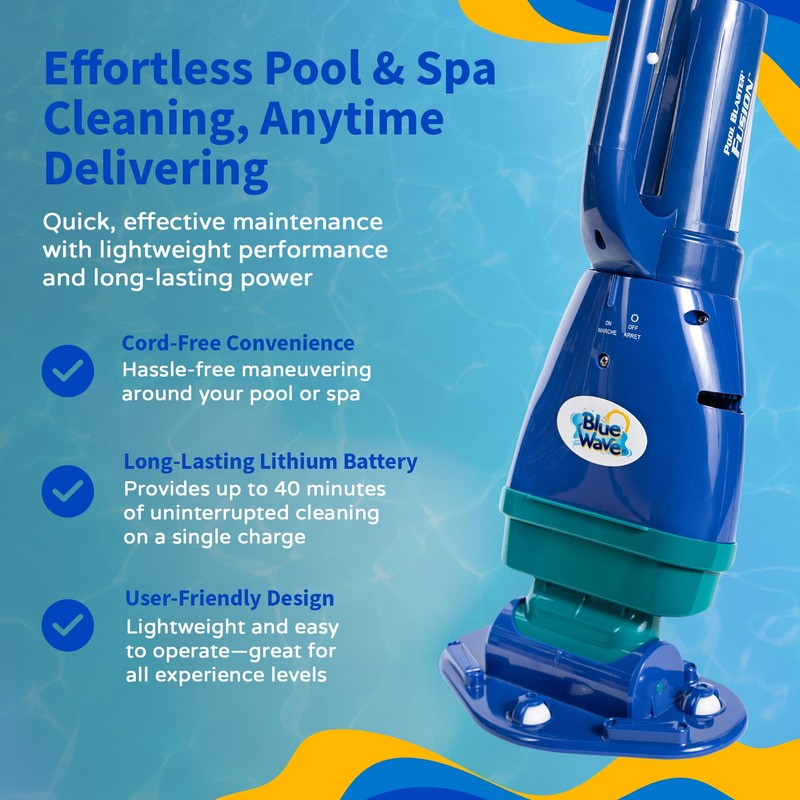 Blue Wave Pool Blaster Fusion PV-5 Handheld Pool Vacuum for