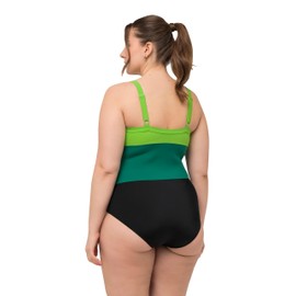 Ulla Popken Women's Swimming Costume, black