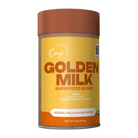 OMG Superfoods Organic Golden Milk – Turmeric Coconut Latte Mix with Cinnamon, Black Pepper, and Monk Fruit. Vegan-Friendly. Transparent Superfood Blend.