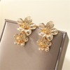 MALOYANVE Bohemian Flower Earrings for Women Delicate Big Double Layered