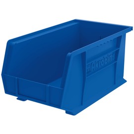 Akro-Mils 30240 AkroBins Plastic Storage Bin Hanging Stacking Containers, (15-Inch x 8-Inch x 7-Inch), Blue, (12-Pack)
