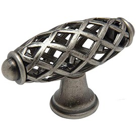 10 Pack - Cosmas 1749WN Weathered Nickel Cabinet Hardware Birdcage Knob