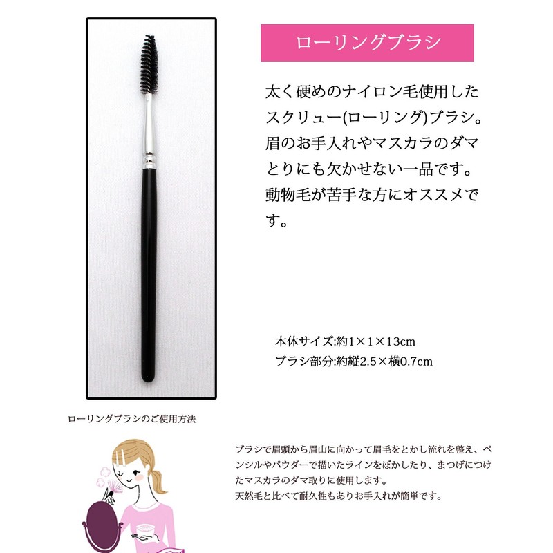 Shishida Seishindo Makeup Brush, SR Series, Rolling Brush, Nylon Hair