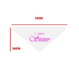 I'm Sister Dog Bandanas,Pet Triangle Scarf Decor,Gender Reminder Pattern Bibs