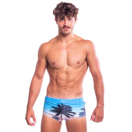 Taddlee Traje de baño sexy para hombre, bañador de secado rápido, Azul, Medium