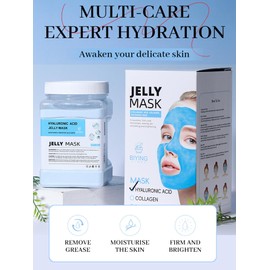 Jelly Face Mask Kit, Peel Off Powder 650g Jelly Face Mask Set Moisturizing and Hydrating Repair and Smooth Skin Care for Home Salon Spa Kit (HYALURONIC ACID)