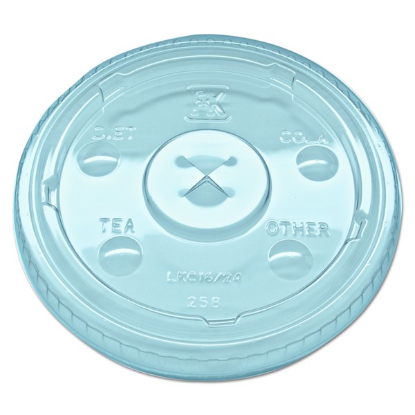 Fabri-Kal LKC1624 Kal-Clear/Nexclear Drink Cup Lids, F/12-24 oz Cups, Clear, Plastic (Case of 1000)